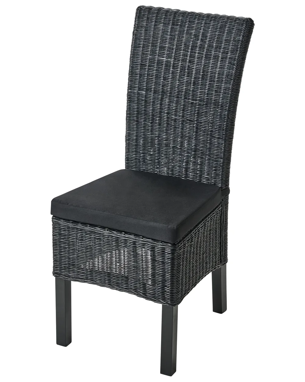 Set of 2 Dining Chairs ANDES Rattan Black_1018459