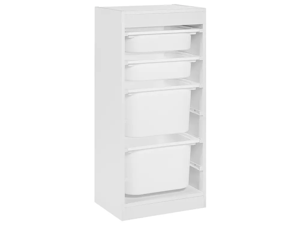 Shelf with 4 Storage Boxes TOBIN White