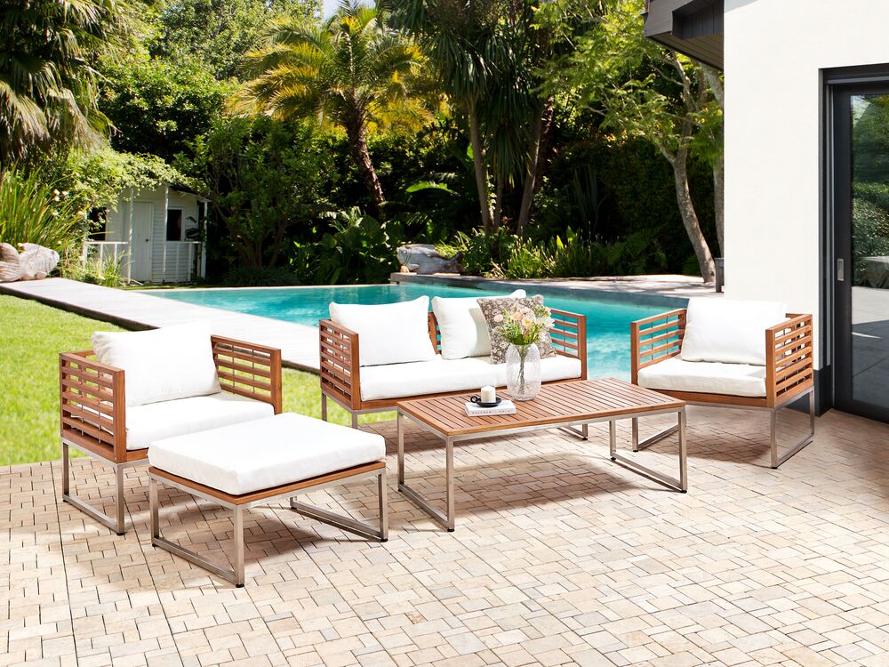 Outdoor Cushion Cover Set White BERMUDA Beliani