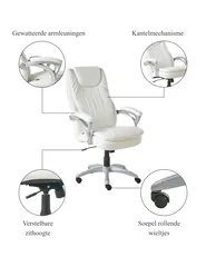 Directeursstoel CHIEF Kunstleer Gebroken wit_995312