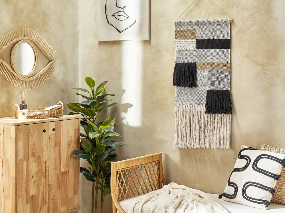 Makrama ścienna HANGU Bawełna 114 cm Beżowy_856787