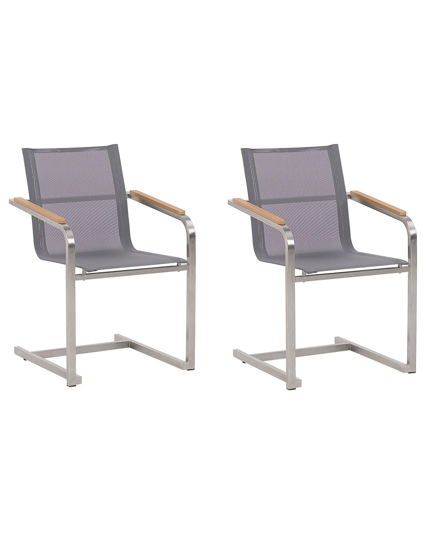 Set of 2 Garden Chairs Grey COSOLETO_776942