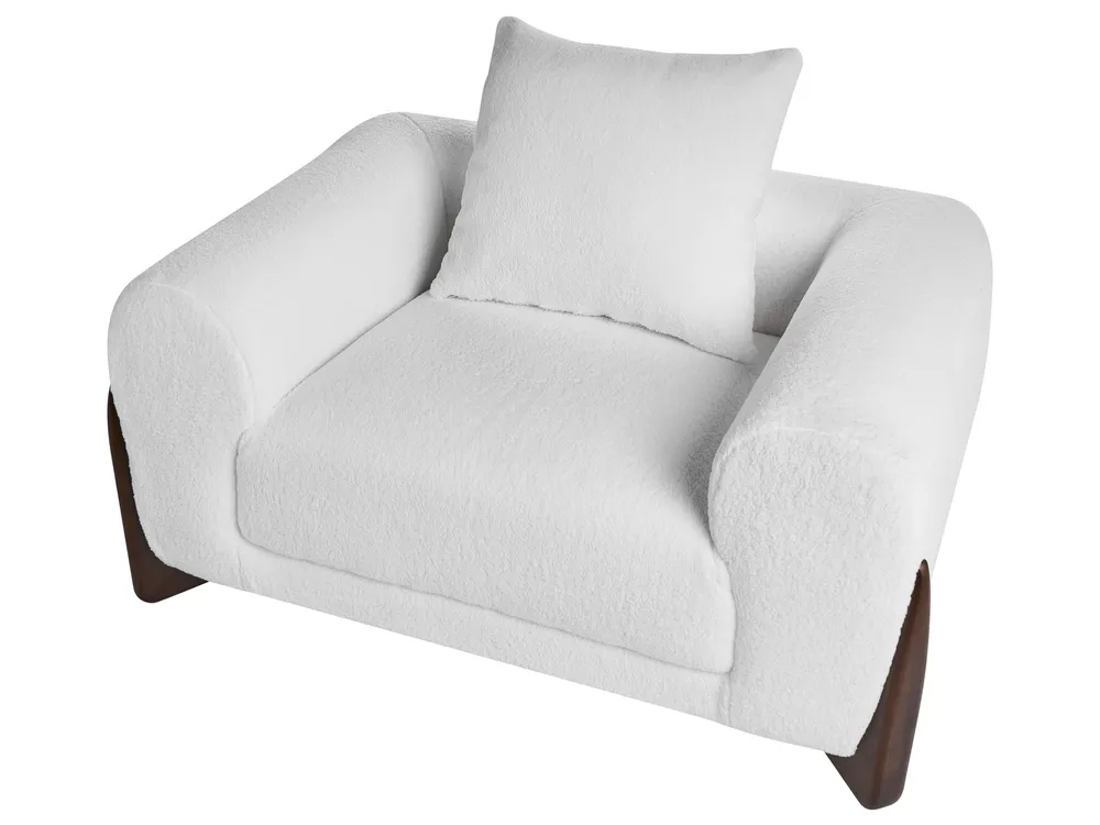 Set da salotto 6 posti VINLIDEN Bouclé Bianco_1048402
