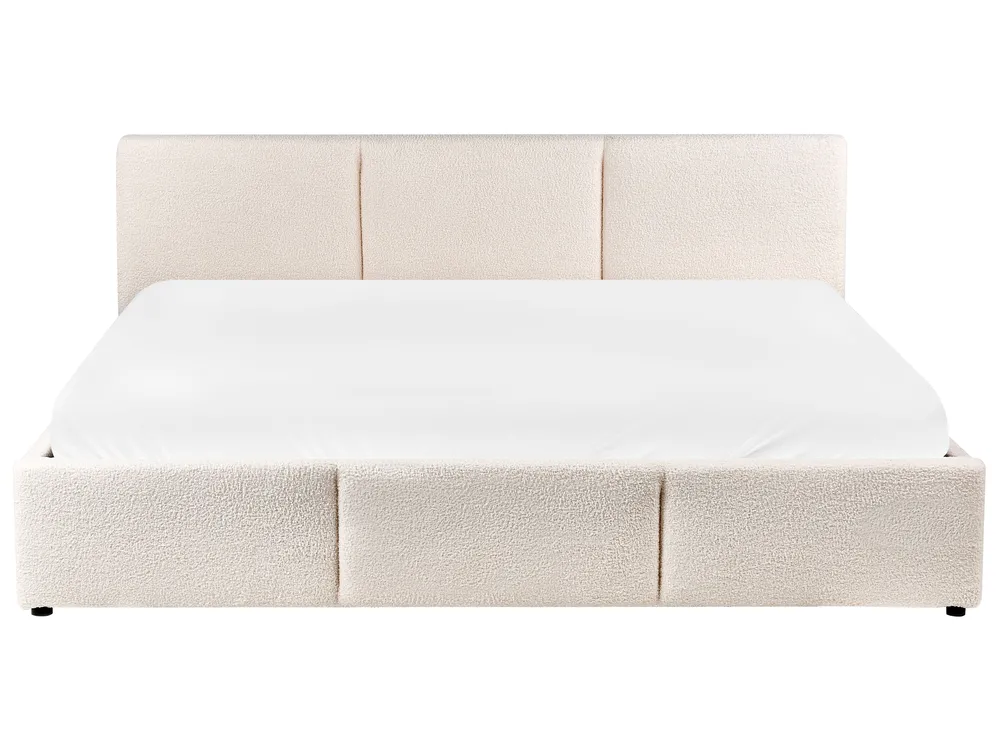 Ottoman Bed BOUSSE Boucle Off-White 180 x 200 cm (EU Super King)_980090