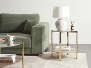 Side Table LOVELL Tempered Glass Gold_937293
