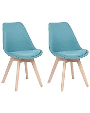 Conjunto de 2 sillas de comedor DAKOTA II Tela Azul_1186331