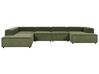 Right Hand 5 Seater Modular Jumbo Cord Corner Sofa Green APRICA_896910