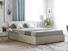 Fabric EU King Size Ottoman Bed Beige ORBEY_728137