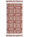 Teppich Baumwolle rot 80 x 150 cm geometrisches Muster Kurzflor KIRSEHIR_848796