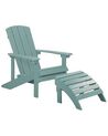 Záhradná stolička s podnožkou tyrkysová modrá ADIRONDACK_809578