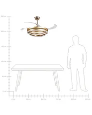 Ceiling Fan with Light AUCILLA with Remote LED Gold_1125725