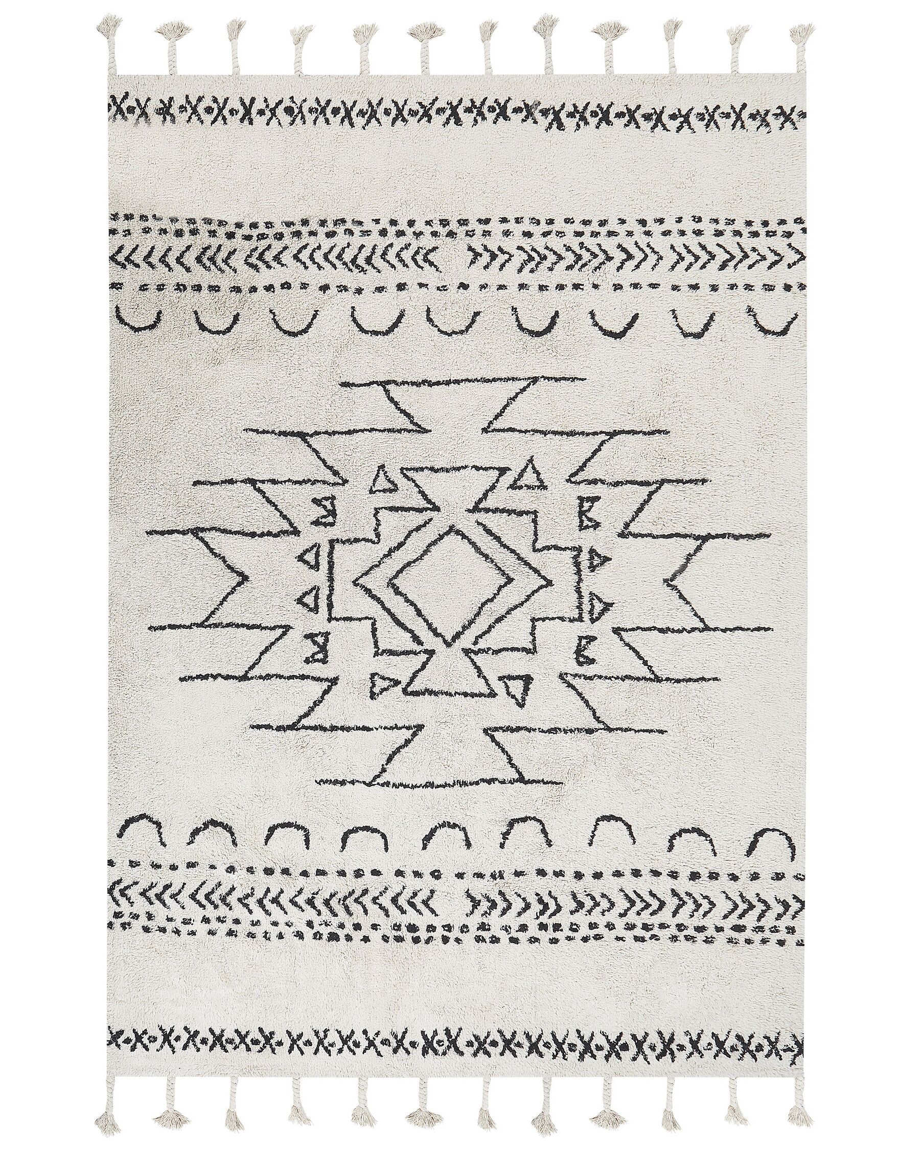 Bavlnený koberec 160 x 230 cm biela/čierna KHOURIBGA_831358
