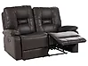 Manual Recliner Sofa 2 Seater BERGEN Faux Leather Brown