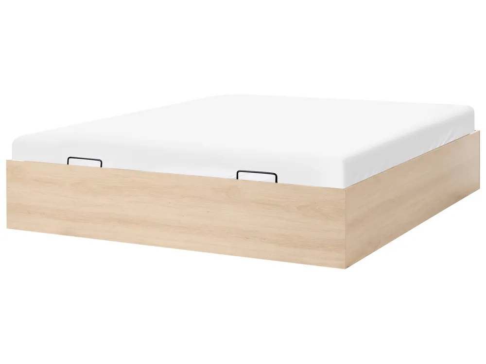 Ottoman Bed without Headboard ETEL Light Brown 180 x 200 cm (EU Super King)_1047590