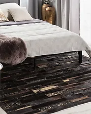 Tappeto ARTVIN Marrone 140 x 200 cm Pelle naturale_1175331