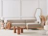 Corner Sofa 3 Seater SOSJO Fabric Taupe Left Hand