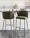 Set of 2 Bar Chairs MINA II Green