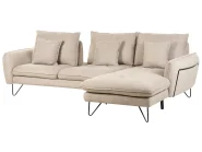 Corner Sofa 3 Seater SERSAN Chenille White Left Hand_876863