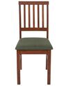 Set of 2 Wooden Dining Chairs Dark Wood and Dark Green ORONO _926576