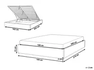 Ottoman Bed without Headboard DINAN Fabric Light Beige 160 x 200 cm (EU King Size)_903635