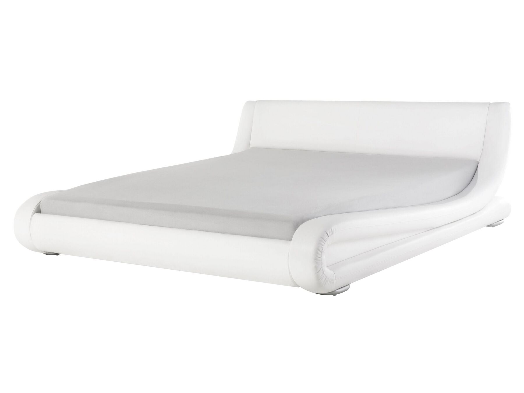Bílá kožená postel 160 x 200 cm AVIGNON_522318