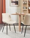 Set of 2 Boucle Dining Chairs Light Beige DUBROVNIK_928956