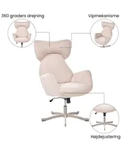 Lænestol med drejefod SONDERBY Beige_1071851