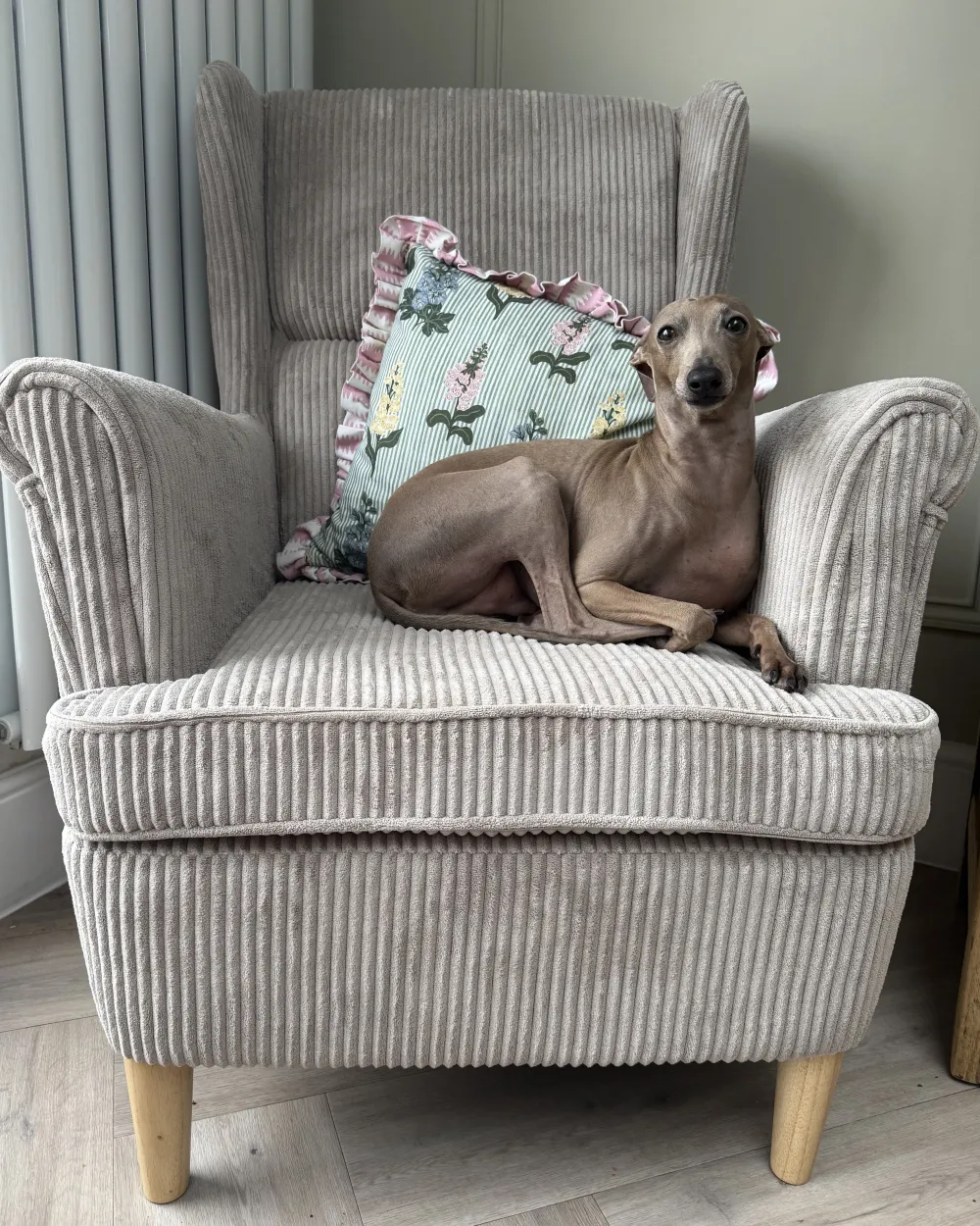 Wingback Chair ABSON Corduroy Light Beige_1064110