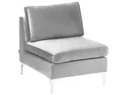 Modular U-Shape Sofa 6 Seater EVJA Velvet Grey_789320