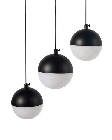 Lampe suspendue à 3 lumières LED en métal noir ANKOBRA