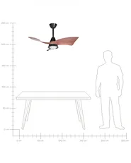 Ceiling Fan with Light HAINES with Remote LED Black_1133368