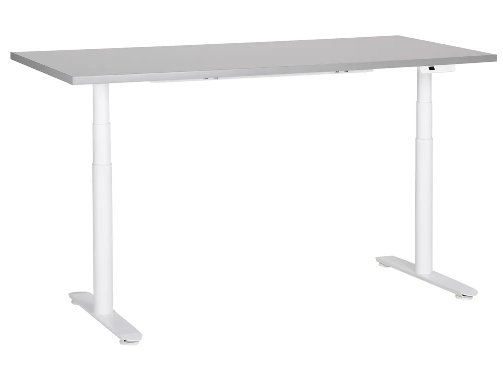 Bureau réglable en hauteur électriquement DESTINAS 160 cm 72 cm Gris/blanc