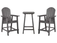 Bistro Set ADIRONDACK Dark Grey_938516