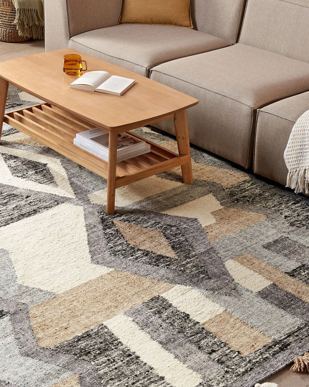 Dywan AYGEZARD Kolorowy 200 x 300 cm Kilim Wełna