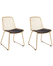 Set di 2 sedie da pranzo PENSACOLA Metallo Oro_907467