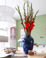 Vase à fleurs OCANA 37 cm Céramique Bleu foncé_1022319