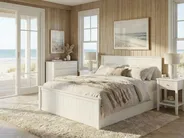 Ottoman Bed LAMBRES Pine Wood White 180 x 200 cm (EU Super King)_1048696