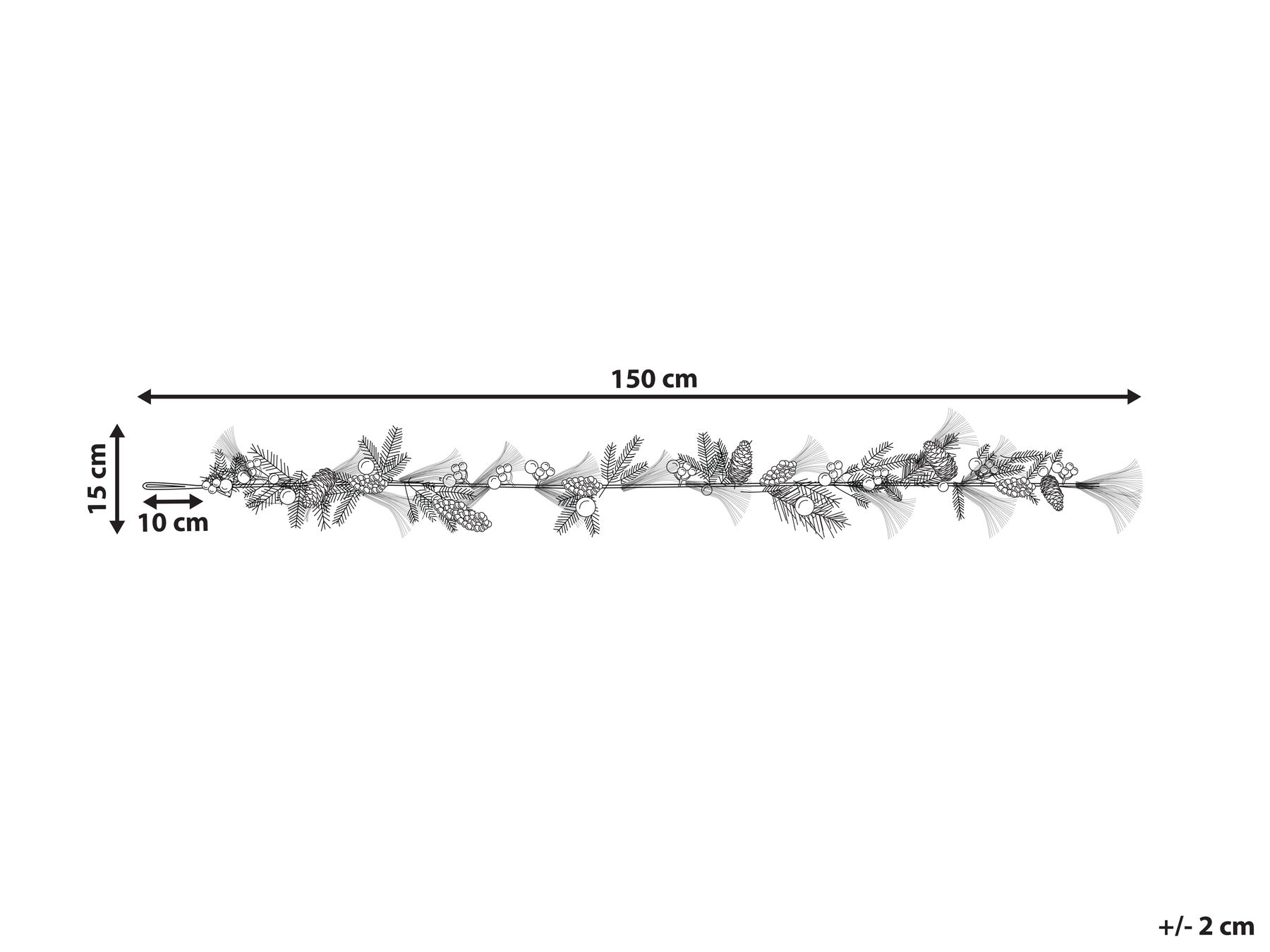 Christmas Garland 150 cm Green and Copper ROTA_832563 Christmas Garland 150 cm Green and Copper ROTA_832563