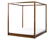 Four Poster Bed Wood HERLIERE 160 x 200 cm (EU King Size) Dark Brown_1037170