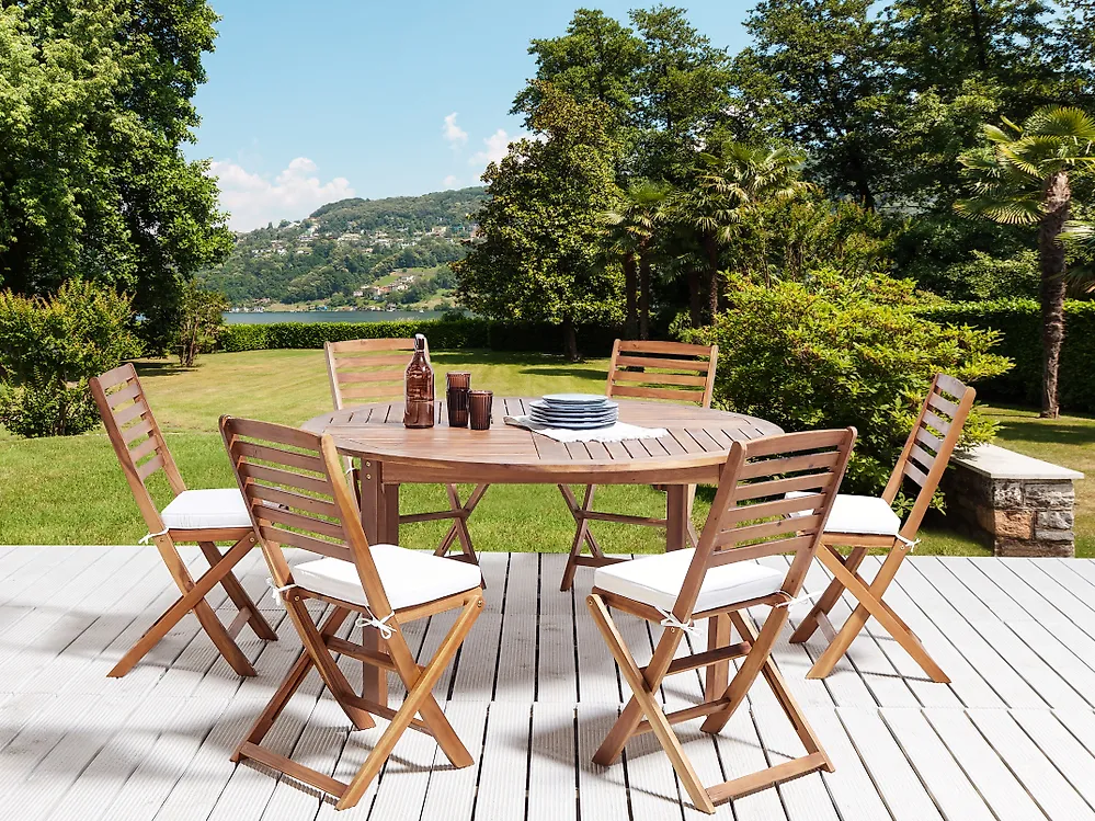 Set of 6 Garden Chair Cushions TOLVE 39 x 31 cm Off-White_1187185