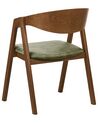 Set of 2 Dining Chairs Dark Wood and Green YUBA_934267