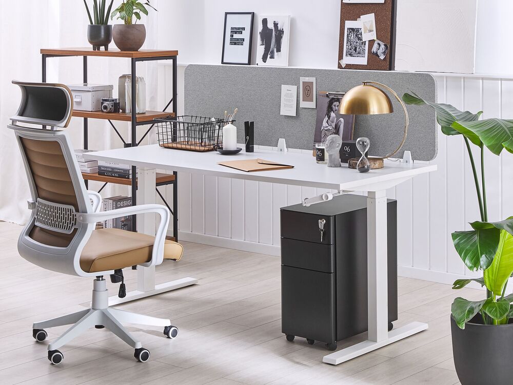 Separator de birou WALLY 180 x 40 cm Gri deschis
