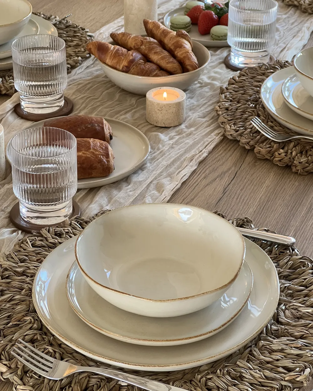Set di 12 stoviglie HOPS Gres porcellanato Beige chiaro_973722
