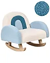 Kids Rocking Chair Rainbow OMBO Boucle Light Blue