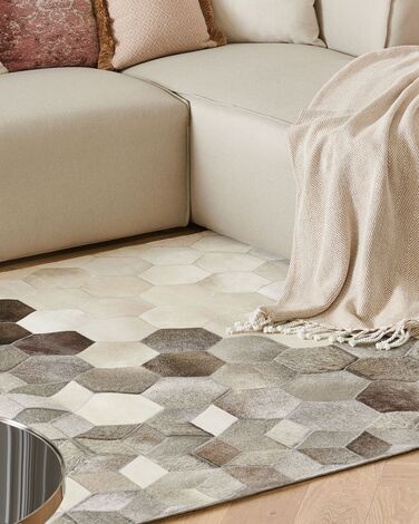 Cowhide Area Rug 140 x 200 cm Grey SASON