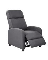Recliner Chair EMINENCE Faux Linen Dark Grey_1029813