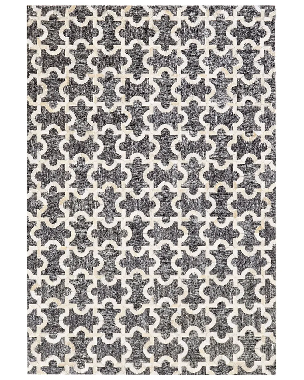 Rug ROLUNAY Dark Grey 140 x 200 cm Leather | Beliani.co.uk