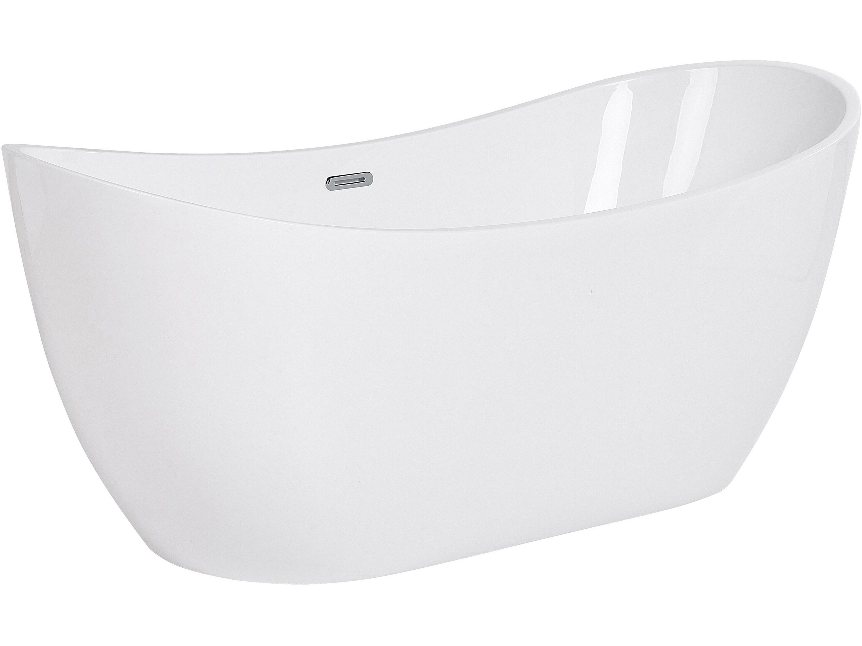 Vasca Da Bagno Libera Standing Ovale - Acrilico Bianco Lucido, 138x57x75cm - Foto 11