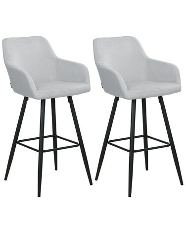 Conjunto de 2 sillas de bar de terciopelo gris claro CASMALIA