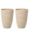 Set di 2 vasi beige sabbia 35 x 35 x 50 cm CAMIA_841566